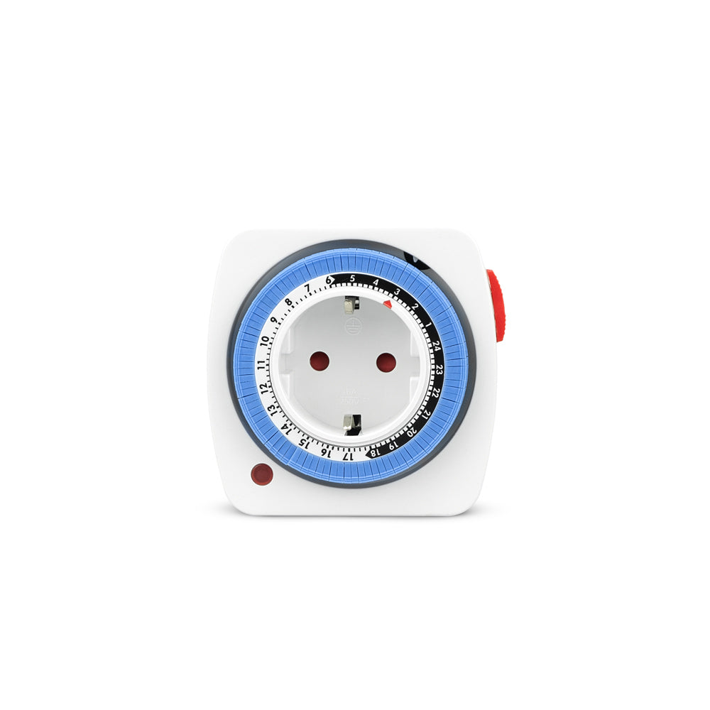 Temporizador analógico Mini de interior 24 horas para 1 toma con interruptor, Pack x3