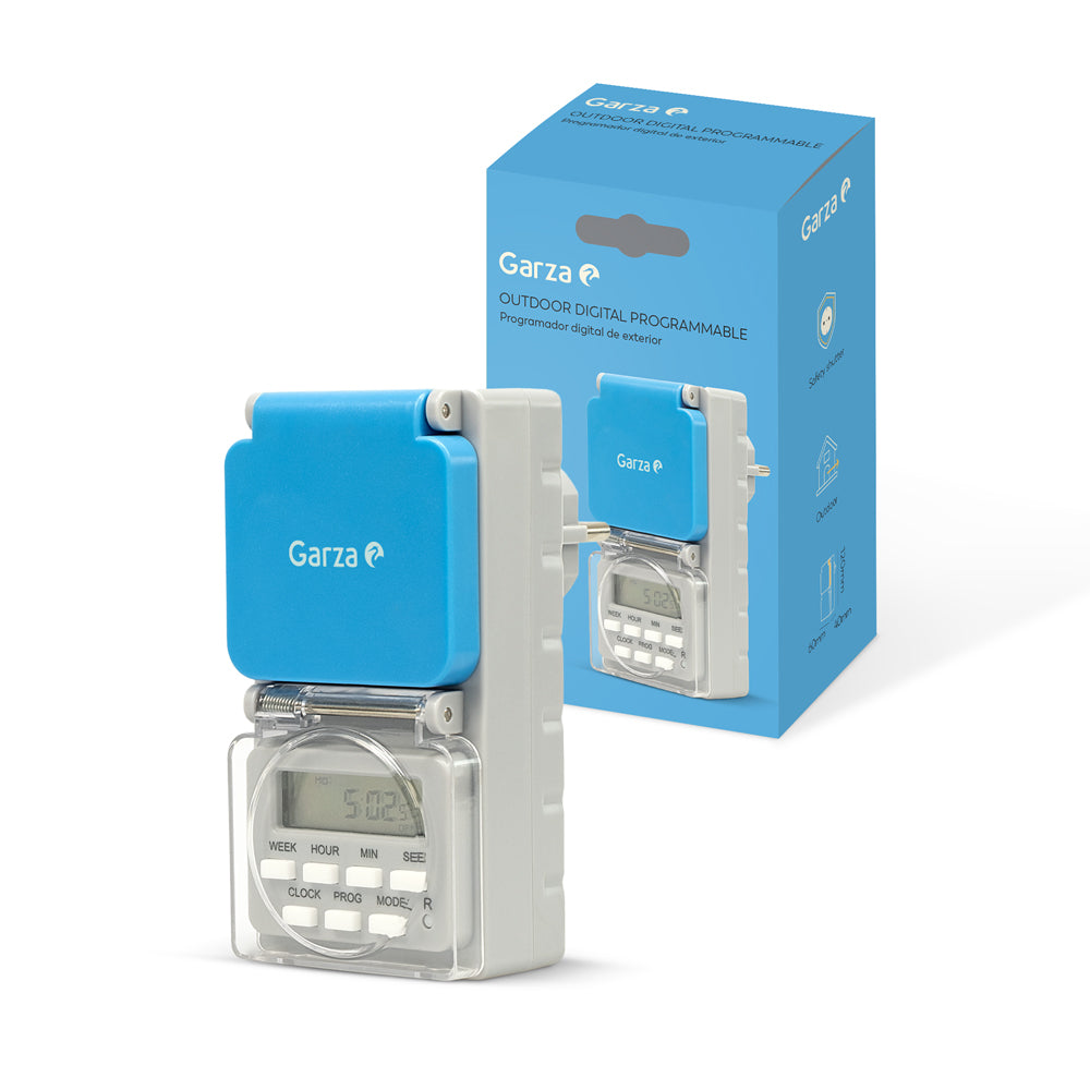 Enchufe temporizador digital de exterior y programador