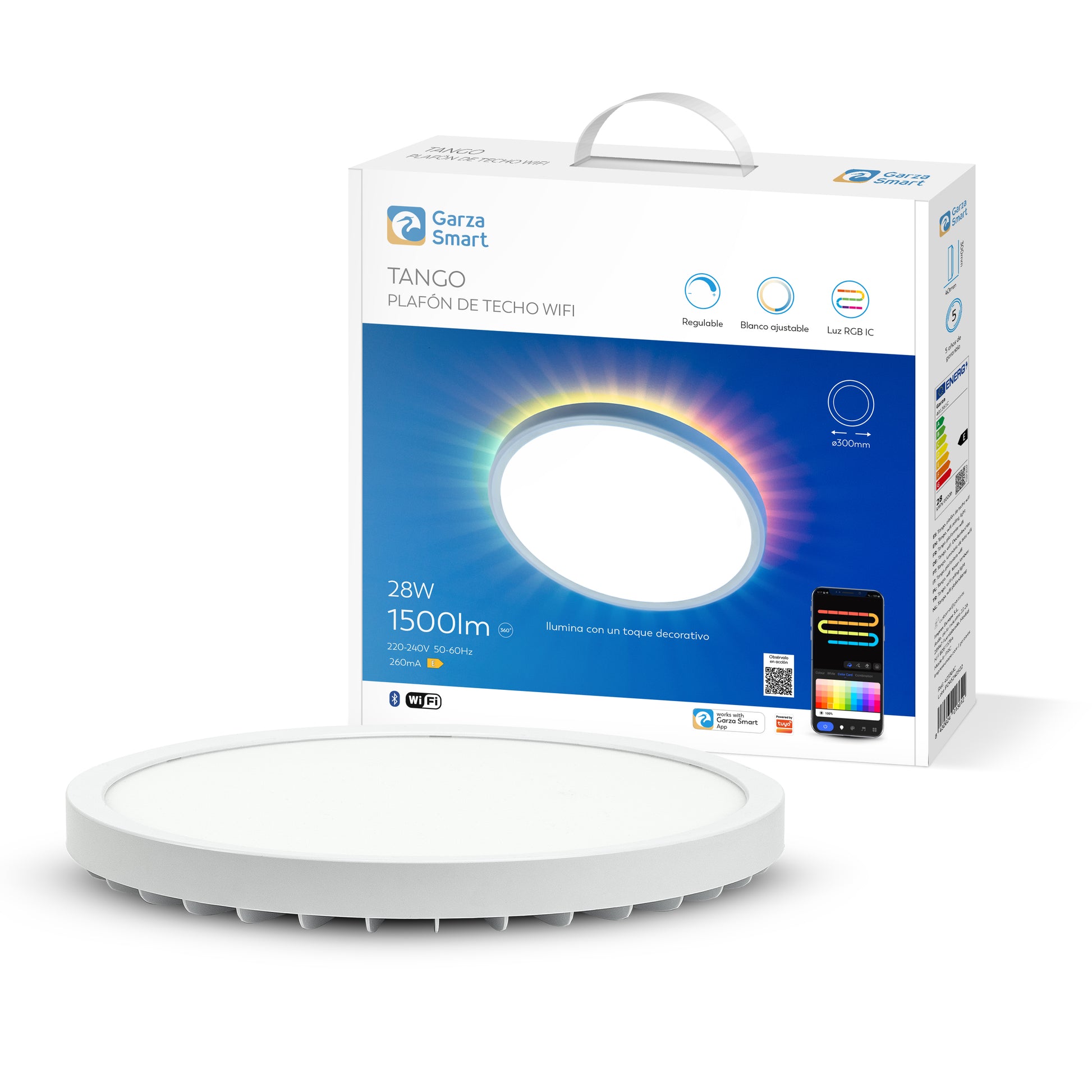 Plafón de techo Wifi Tango con luz indirecta RGB  IC