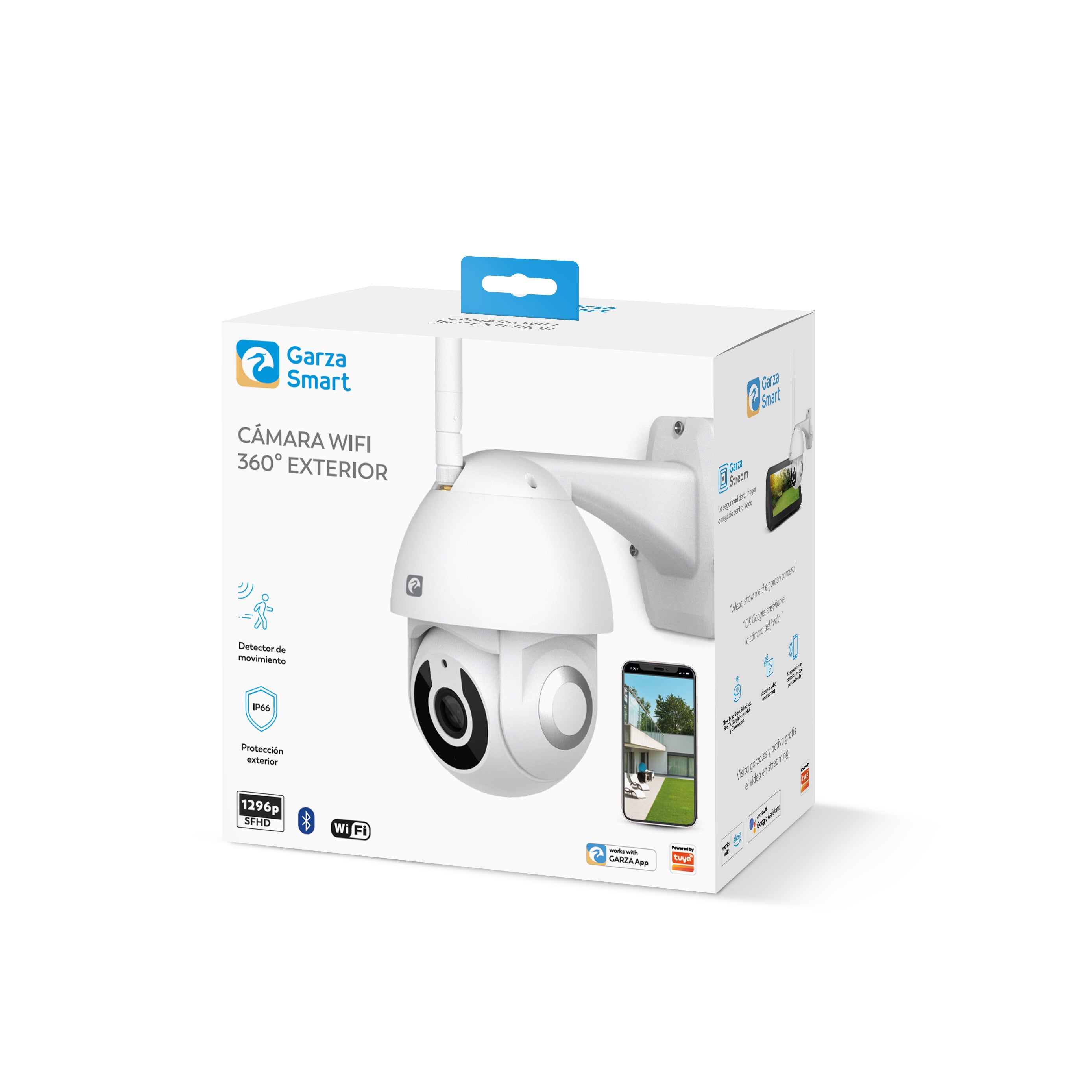 Smarthome - Cámara Wifi de exterior 360º 1080p HD, Impermeable y con Visión Nocturna y Detección de Movimiento
