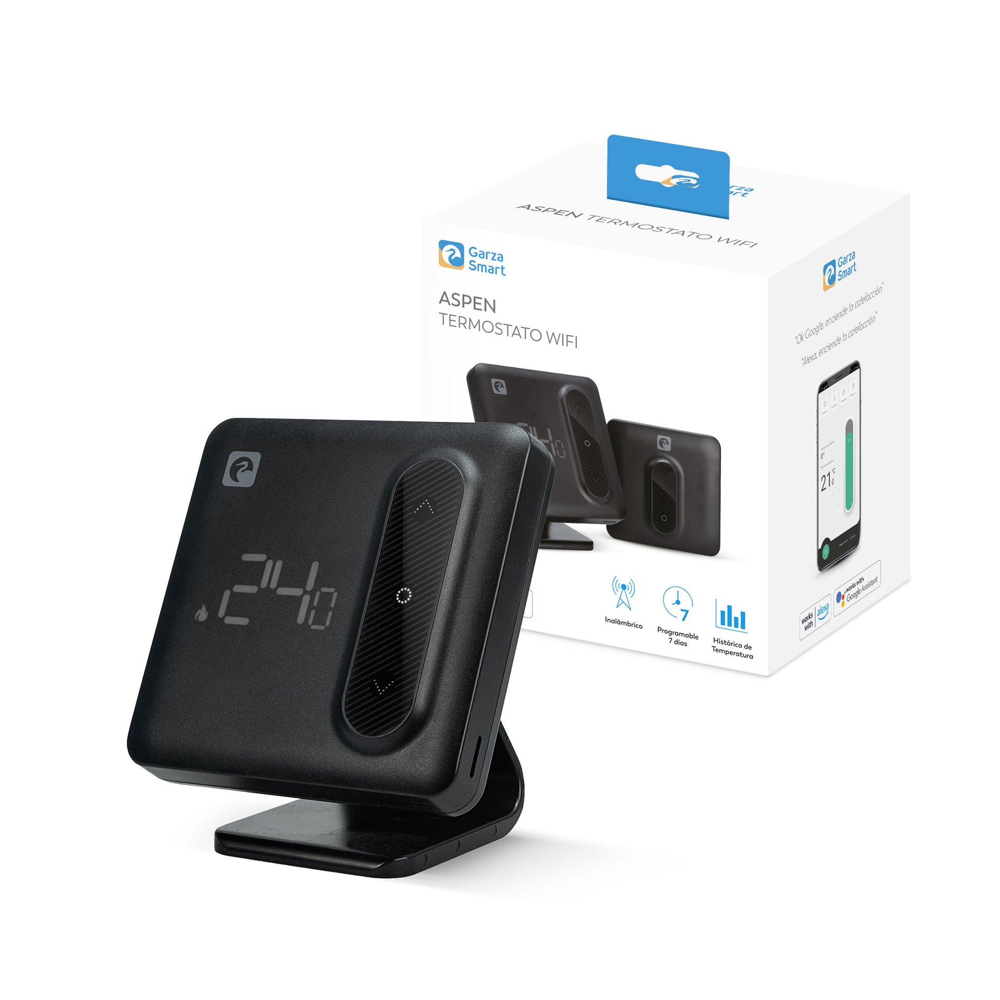 Aspen - Termostato Wifi Para Caldera Y Calefacción Negro