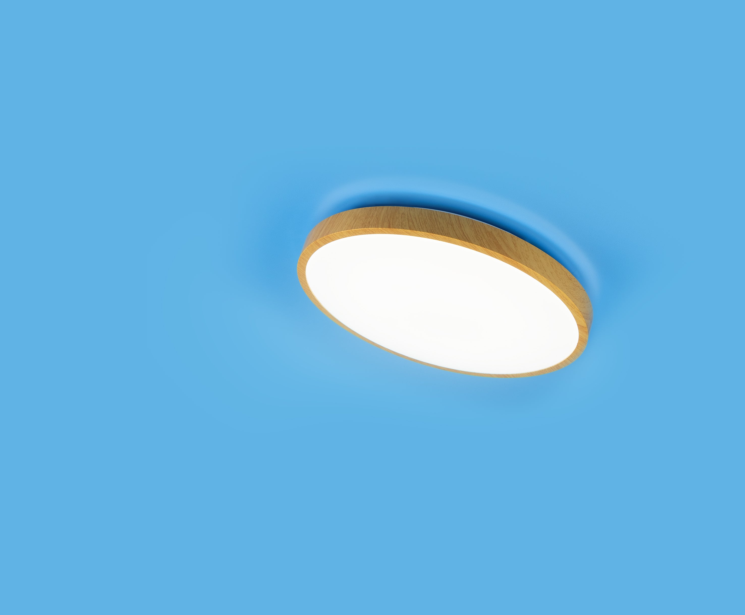 Plafón de techo LED Road Madera ø295mm 24W 2500LM CCT+DIM con mando a distancia