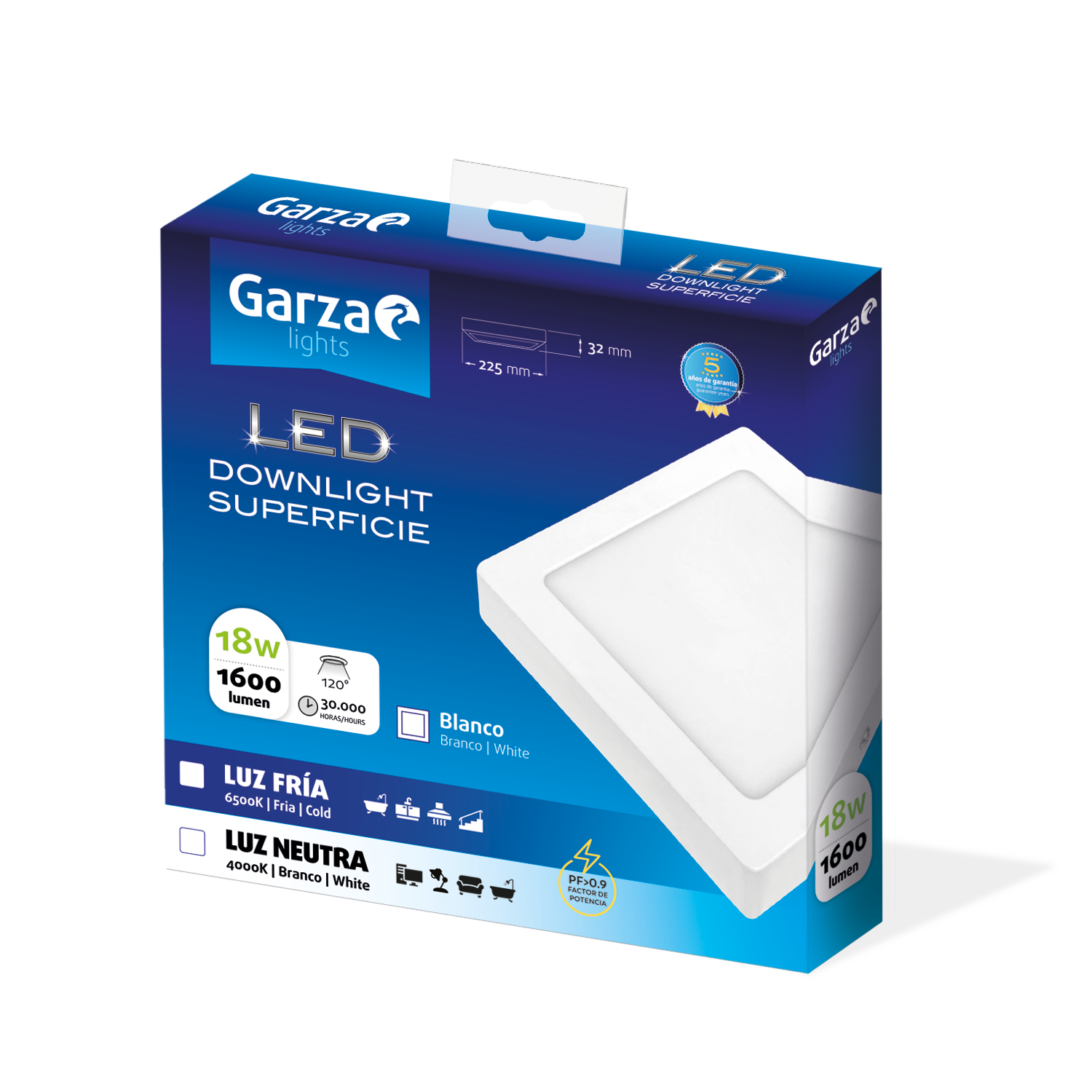 Downlight de Superficie Cuadrado Blanco (1)