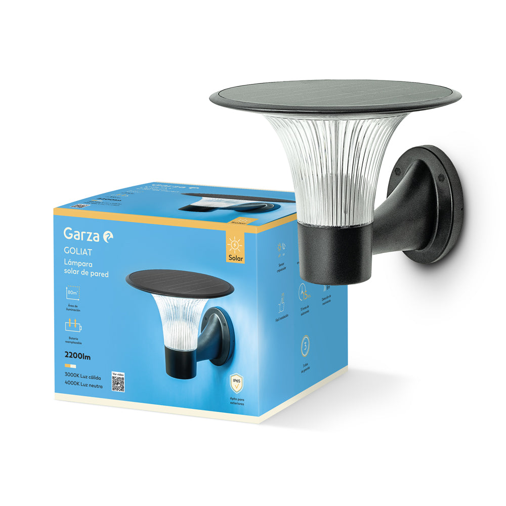 Aplique solar Goliat con iluminación exterior 360º  de alta calidad (1)