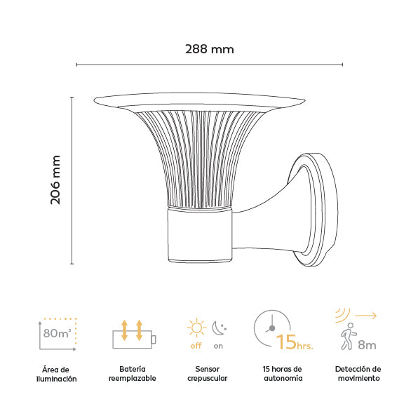 Aplique solar Goliat con iluminación exterior 360º  de alta calidad (2)