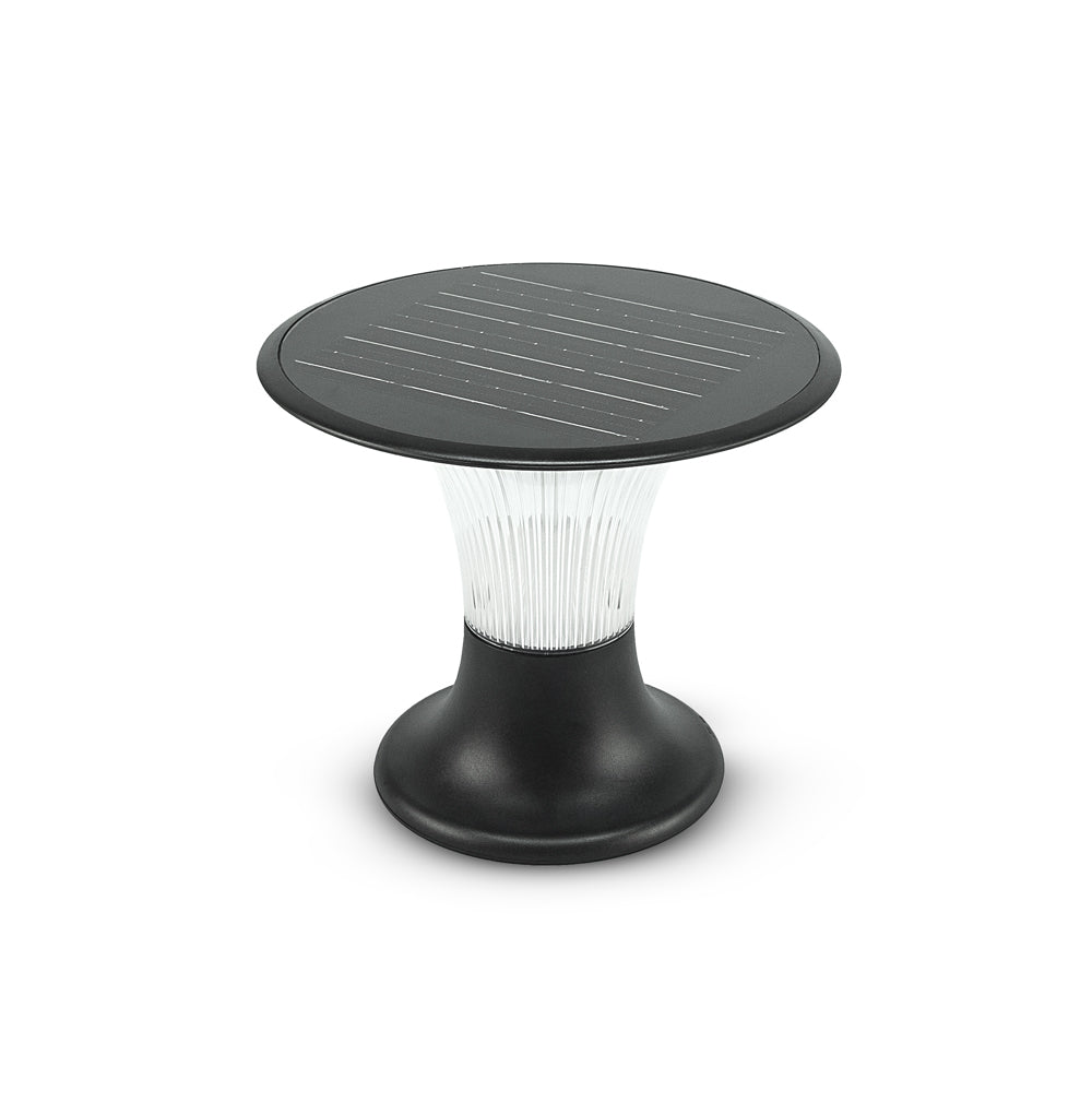 Lámpara de sobre muro para exterior con placa solar Goliat