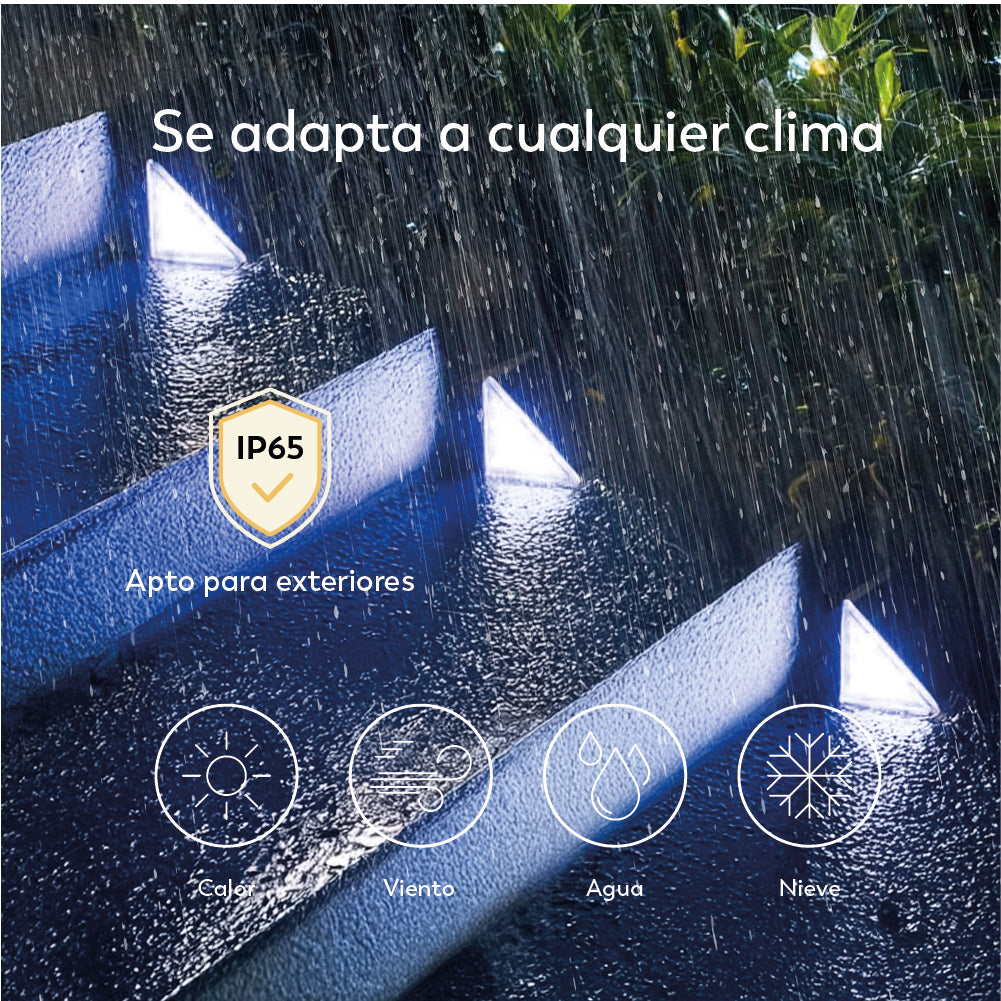 Pack x6 luces para escalera con placa solar (7)