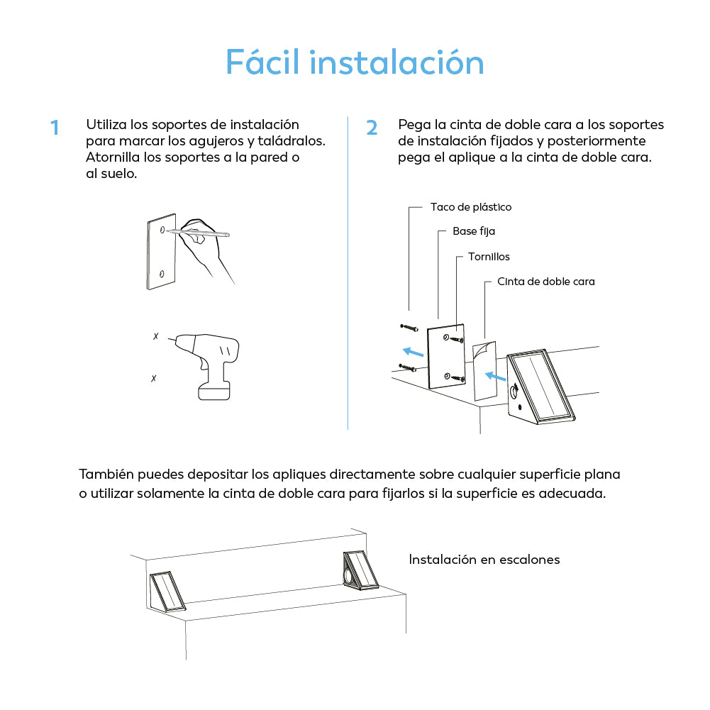 Pack x6 luces para escalera con placa solar (8)