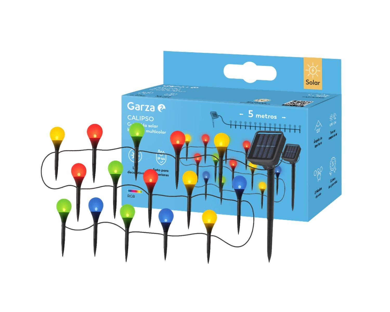 Guirnalda solar Calipso multicolor 5m para balizamiento y caminos