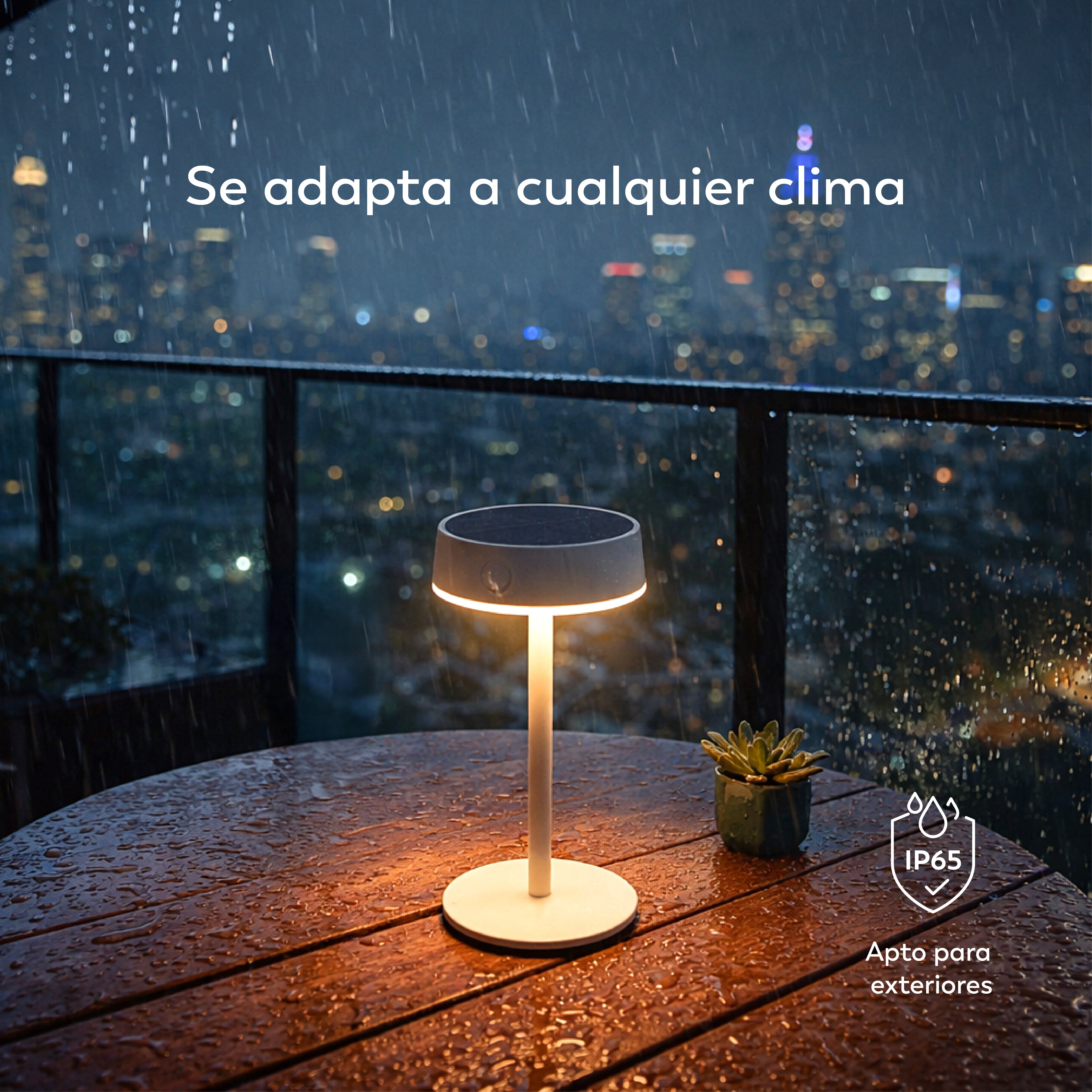 Lámpara solar de mesa Vera con carga híbrida (4)