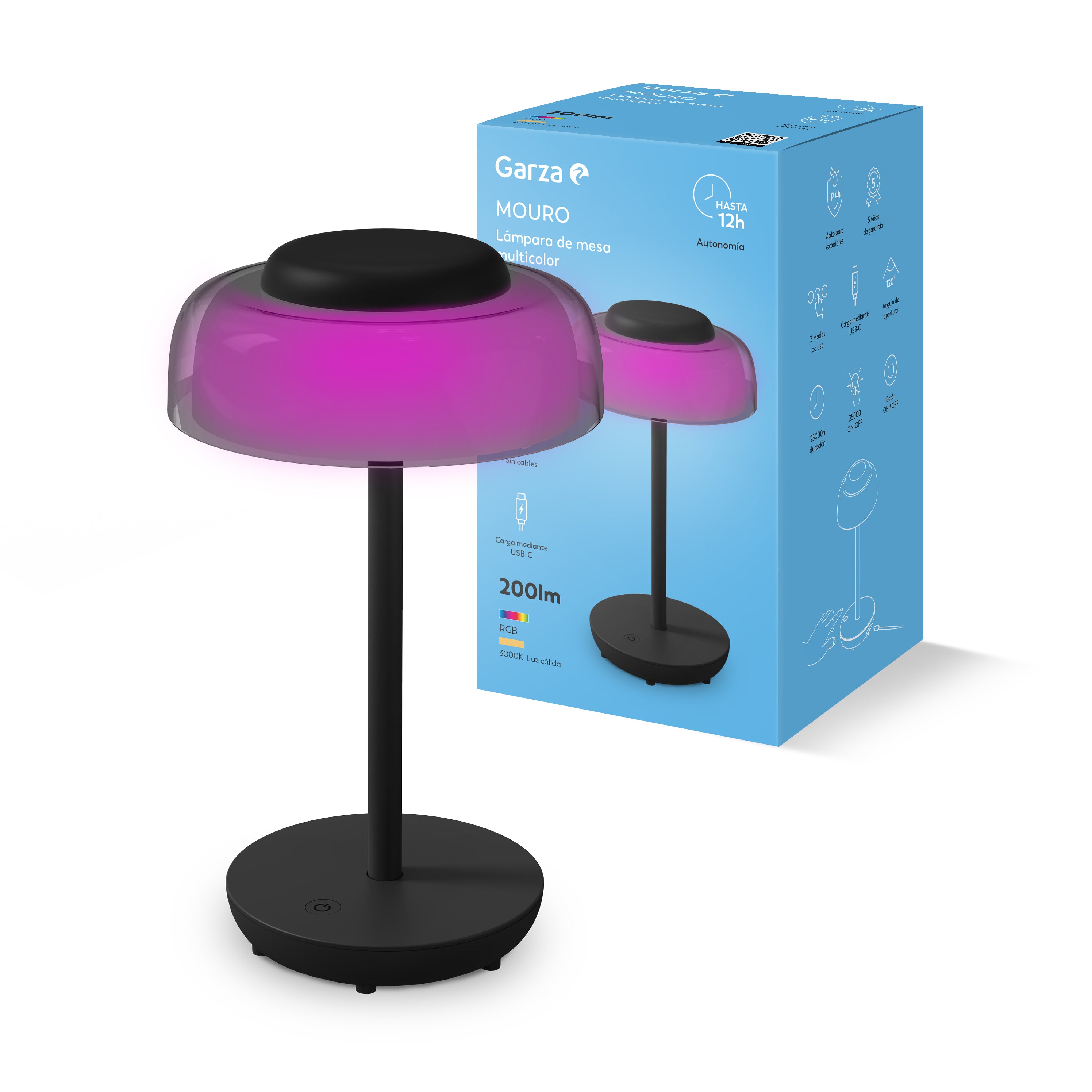 Lampara de sobremesa RGB RETRO (1) & Lampara de mesa retro multicolor Mouro
