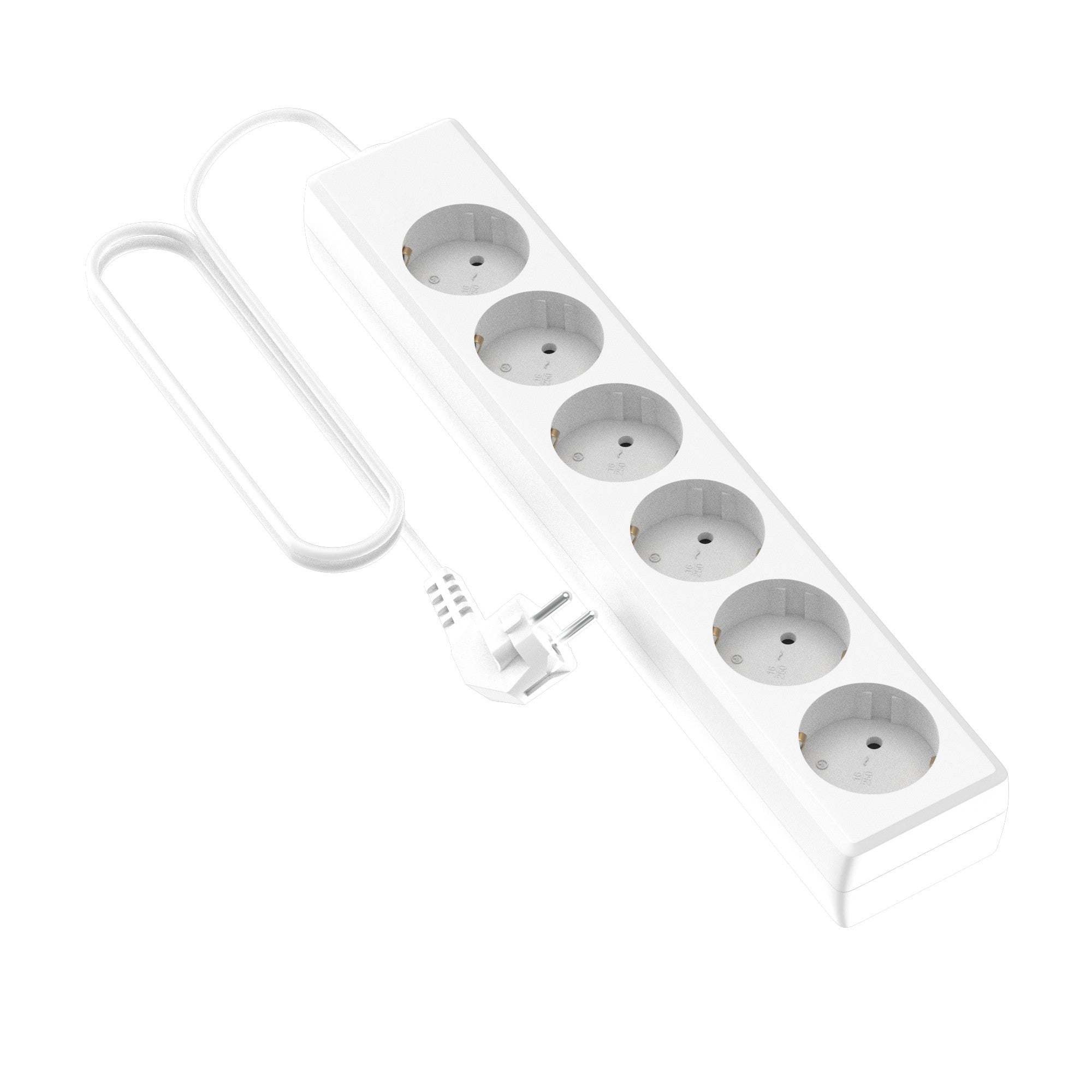 Regleta Basic sin interruptor, 6 tomas, cable de 1.4 metros, 1 ud