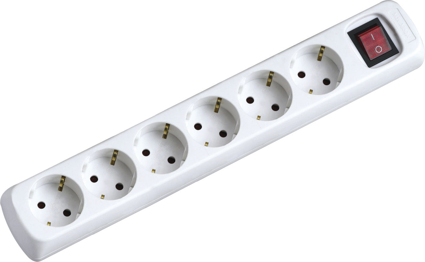 Regleta  Basic sin cable y con interruptor para 6 tomas de color Blanco, 1 ud