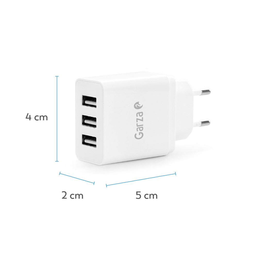 Cargador Múltiple 3Usb (3) & Adaptador Cargador para 3 USB blanco