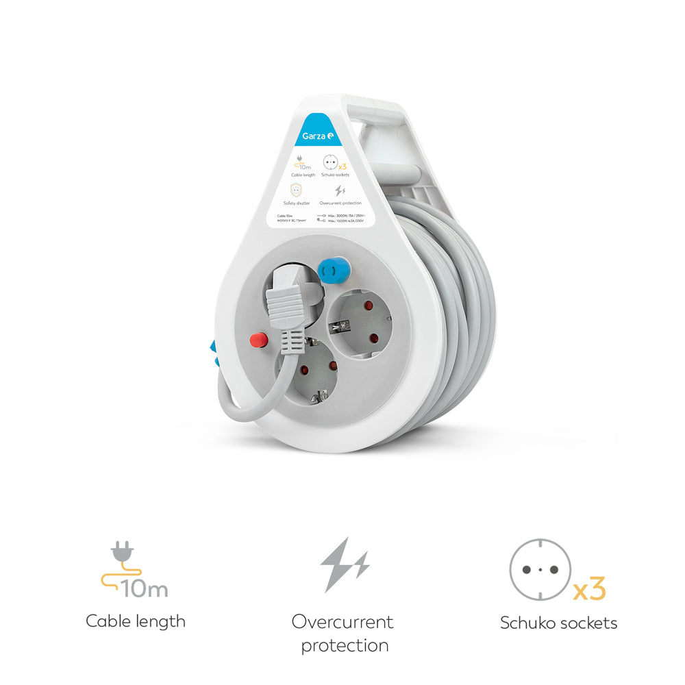 Enrrollacables  Home Design de enchufe plano 3G 1,5mmX10m