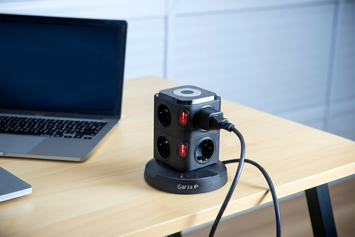 Regleta torre sobremesa con 8 tomas Schuko, 1 USB-A QC3.0 y 2 USB-C carga rápida PD20W (8)