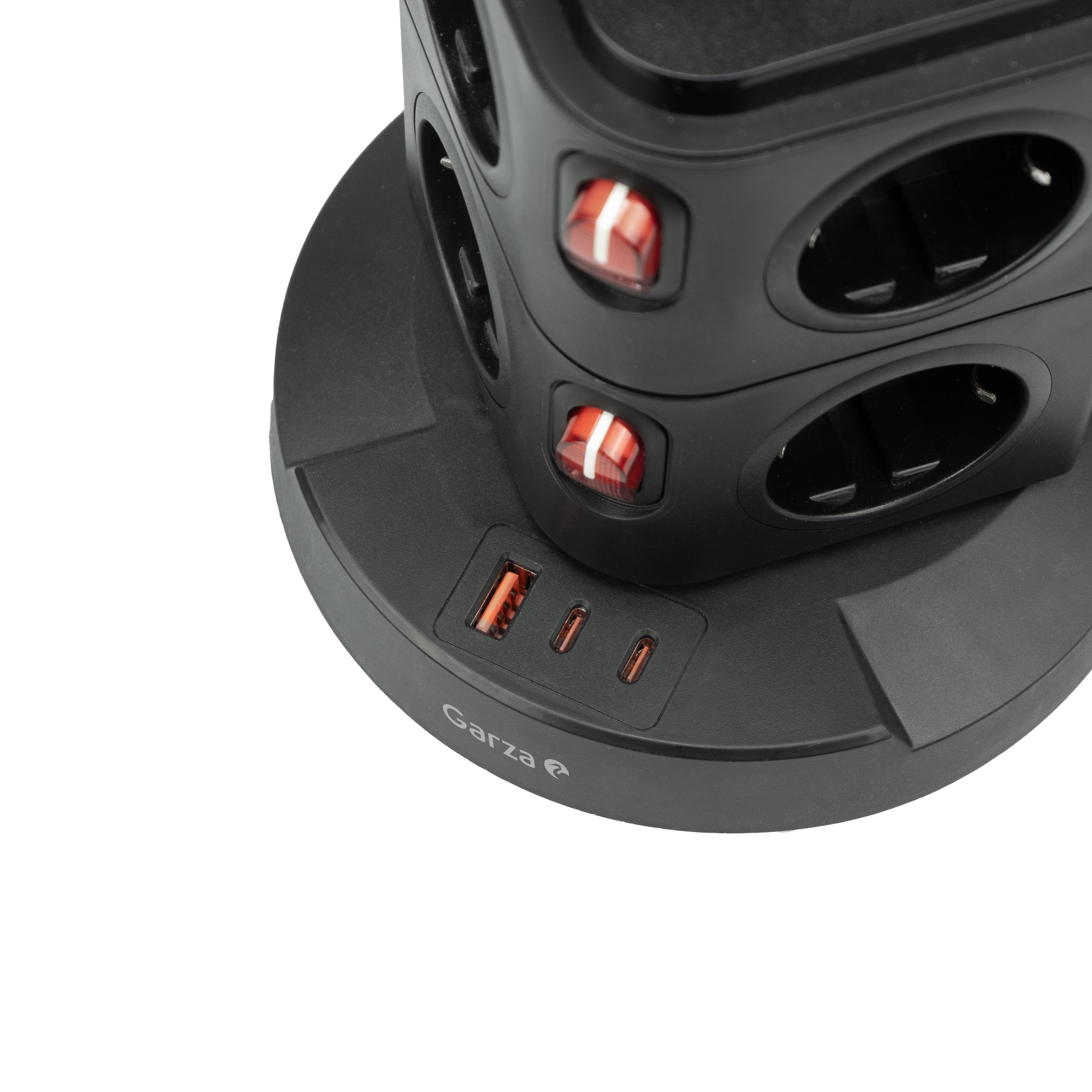 Regleta torre sobremesa con 8 tomas Schuko, 1 USB-A QC3.0 y 2 USB-C carga rápida PD20W (2)