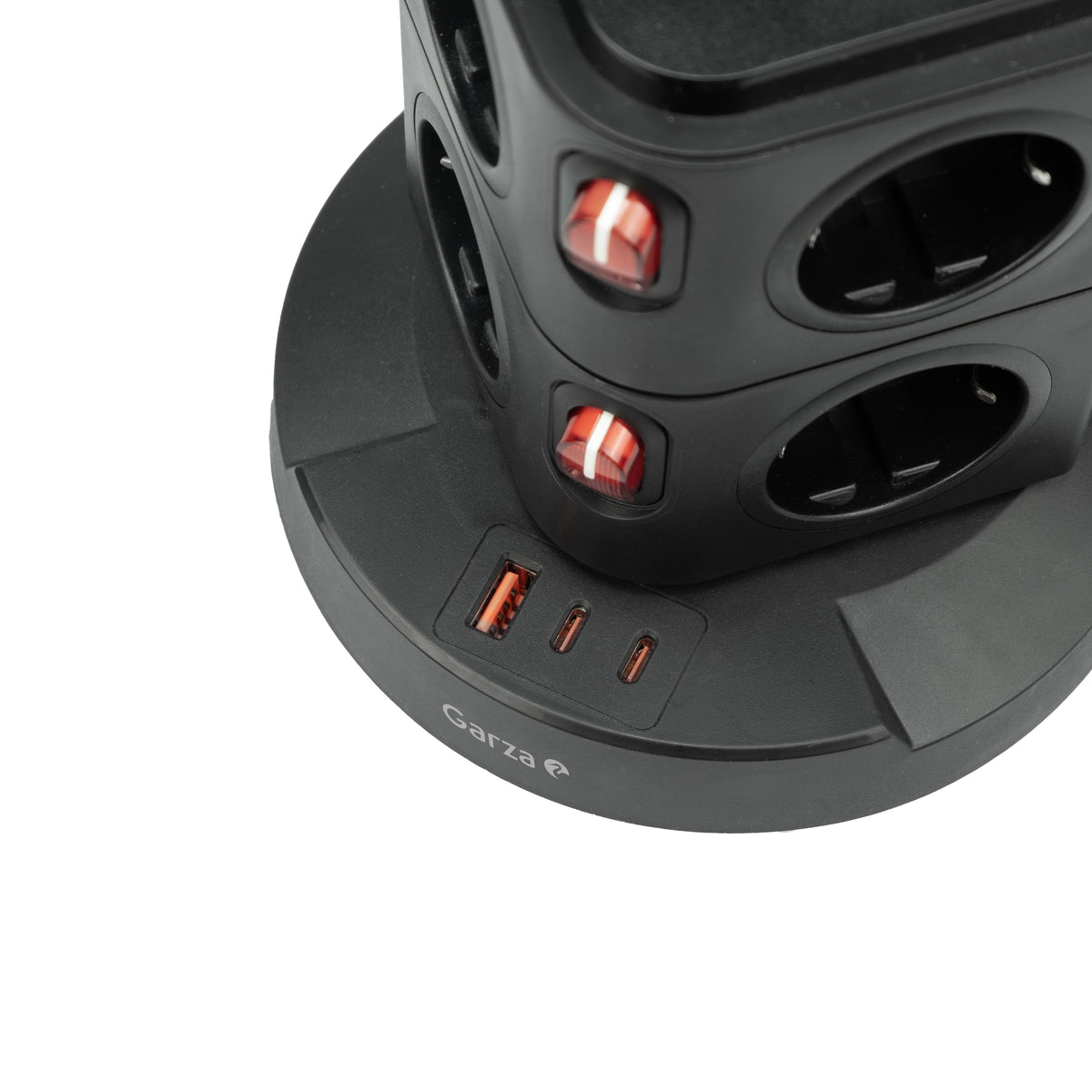 Regleta torre sobremesa con 8 tomas Schuko, 1 USB-A QC3.0 y 2 USB-C carga rápida PD20W (2)