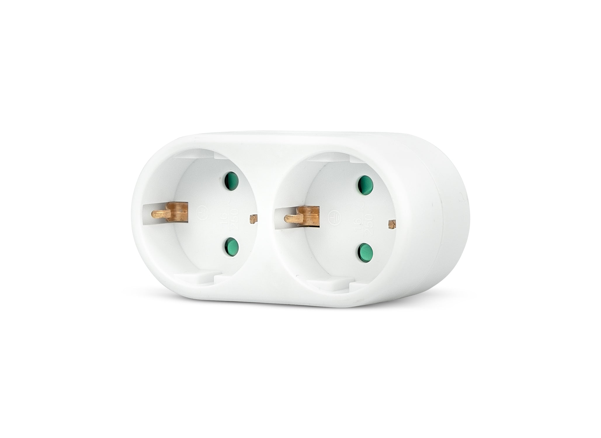 Adaptador De Enchufe De Pared Doble Frontal Schuko (1)