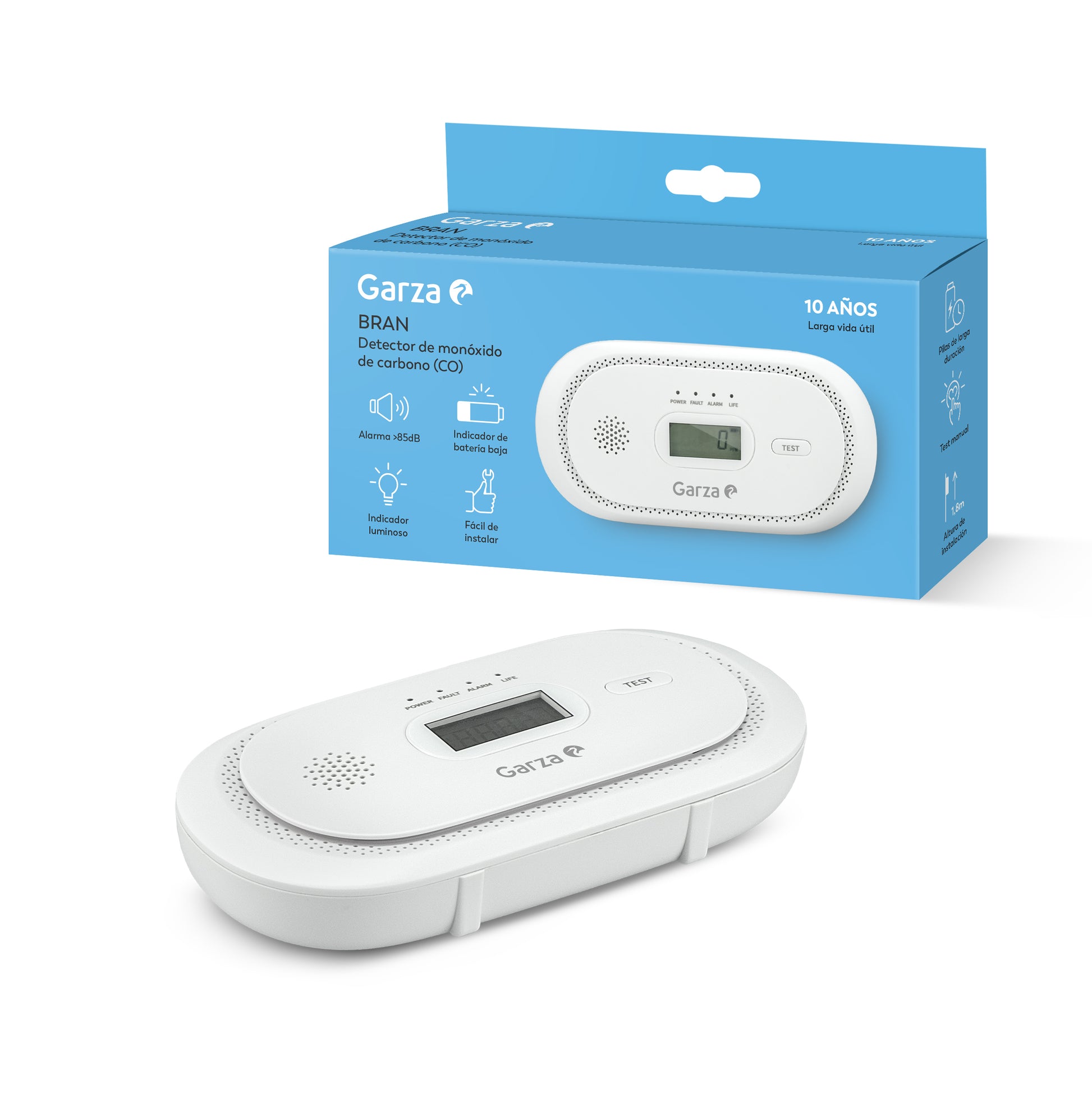 Detector de Monóxido de Carbono Bran 10 años