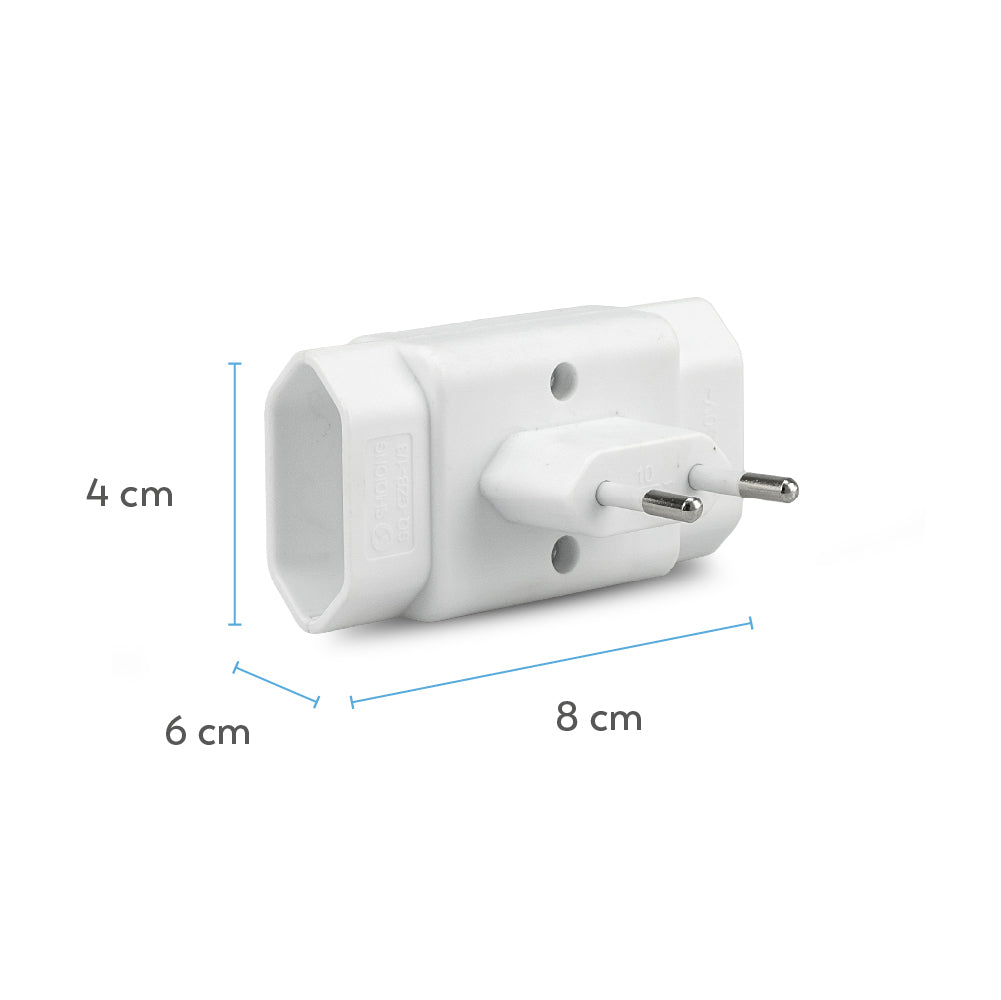Adaptador de Enchufe Europlug de pared triple frontal