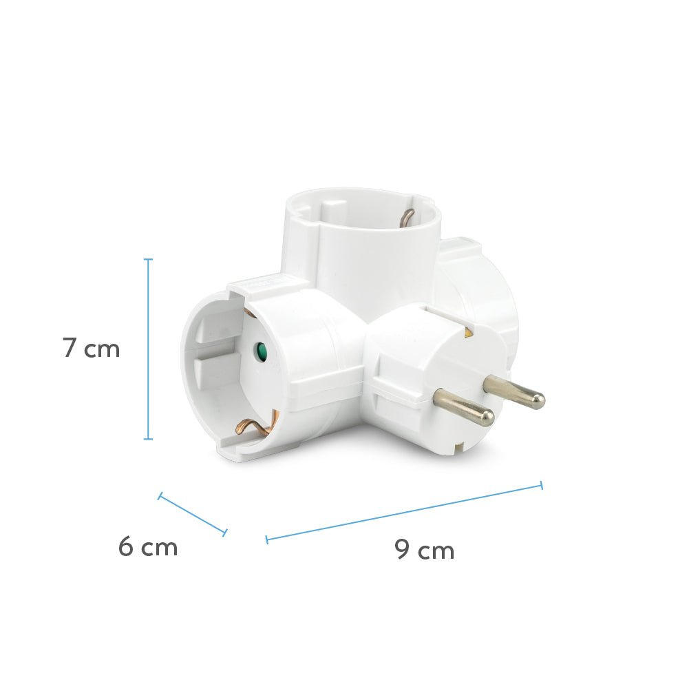 Adaptador de pared triple lateral