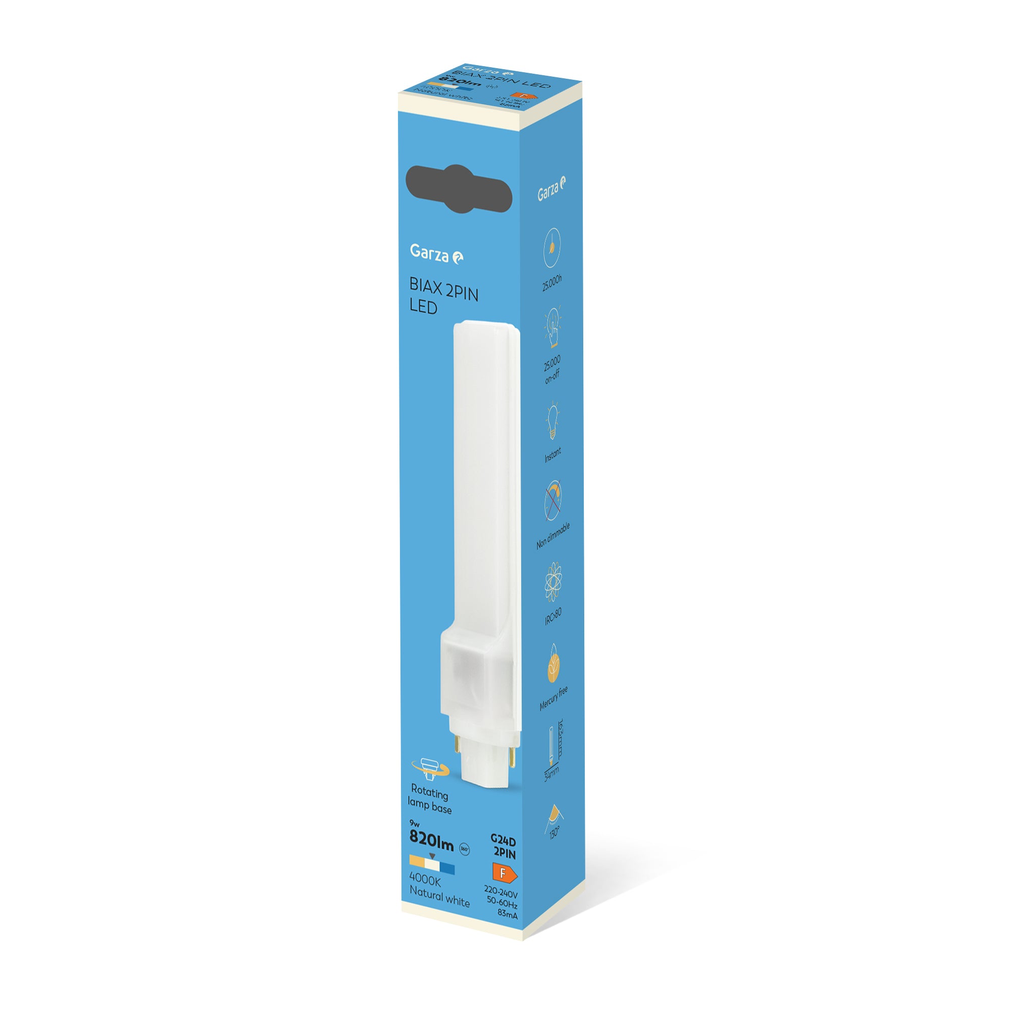 Bombilla  Led Biax 2 Pin G24D 8.5W 820 lúmenes, 4000K