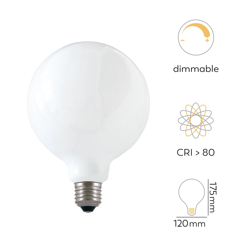 Bombilla Led Filamento Opal Globo G125 E27,13W, 1800 lúmenes, 5000K