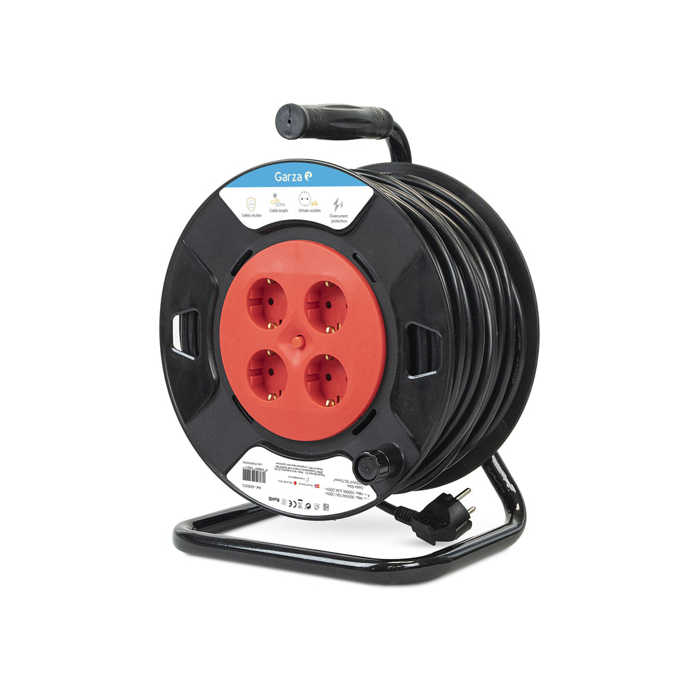 Enrollacables  brico 3G de 4 tomas y 50 metros