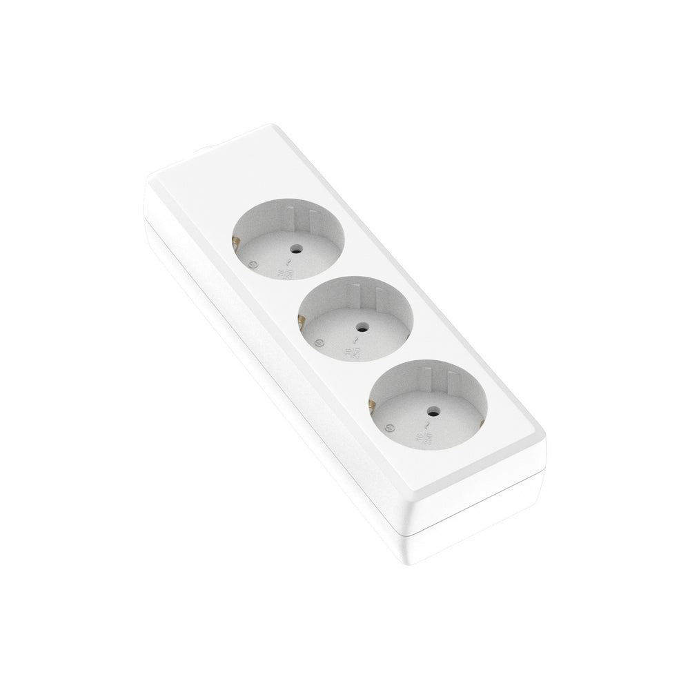Regleta  Basic sin cable, sin interruptor para 3 tomas de Color Blanco, 1 ud