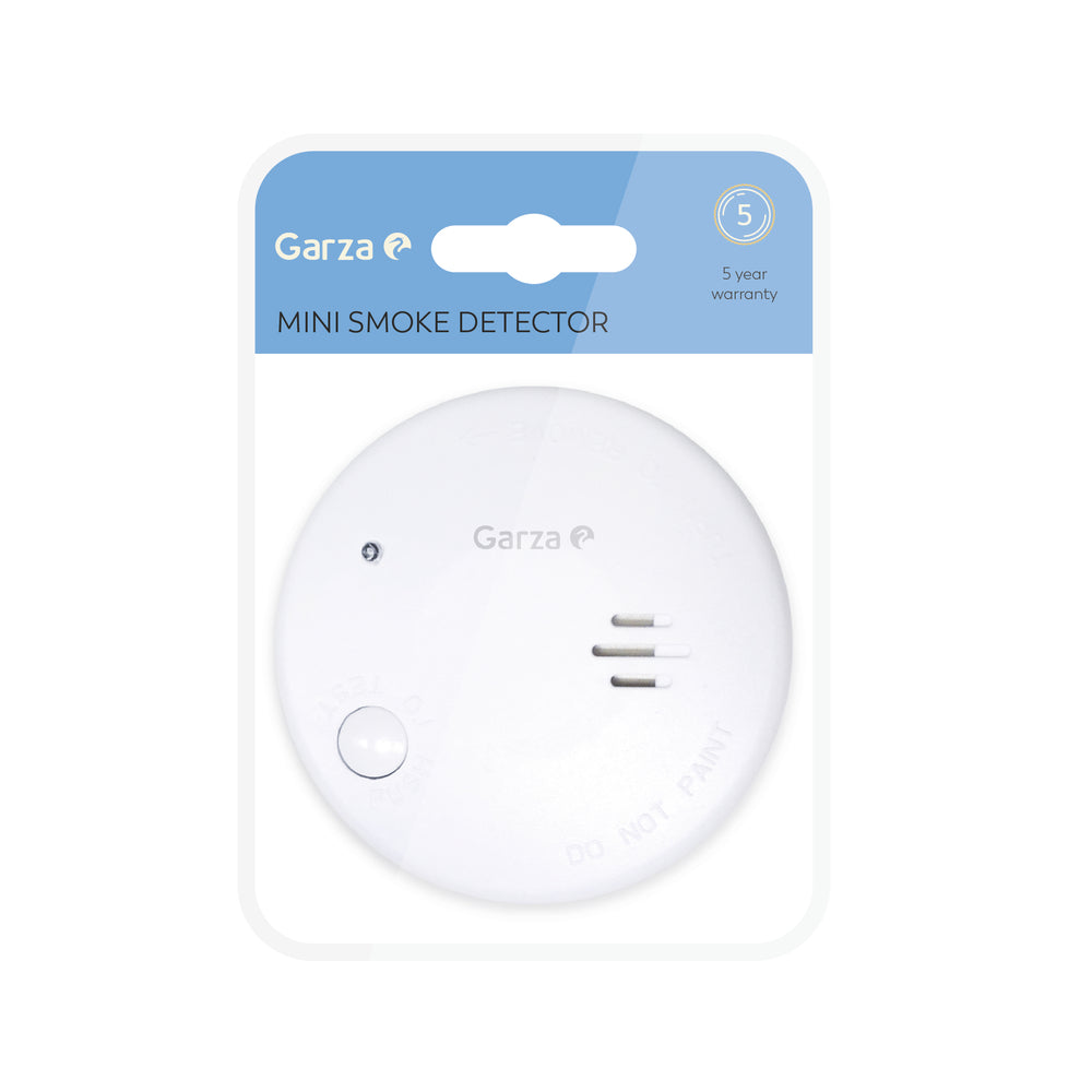 Garza - Mini Detector de humo para el hogar, Alarma de incendios de 85dB, Blanco, Mini