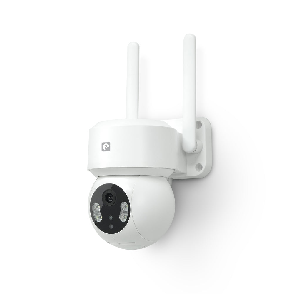 Garza Smarthome - Cámara de Vigilancia WiFi 360º Exterior IP, WiFi 2,4, 1296p Super FullHD, Visión Nocturna a color, Detección de Movimiento, Alarma y luz de seguridad, Control Remoto por App.