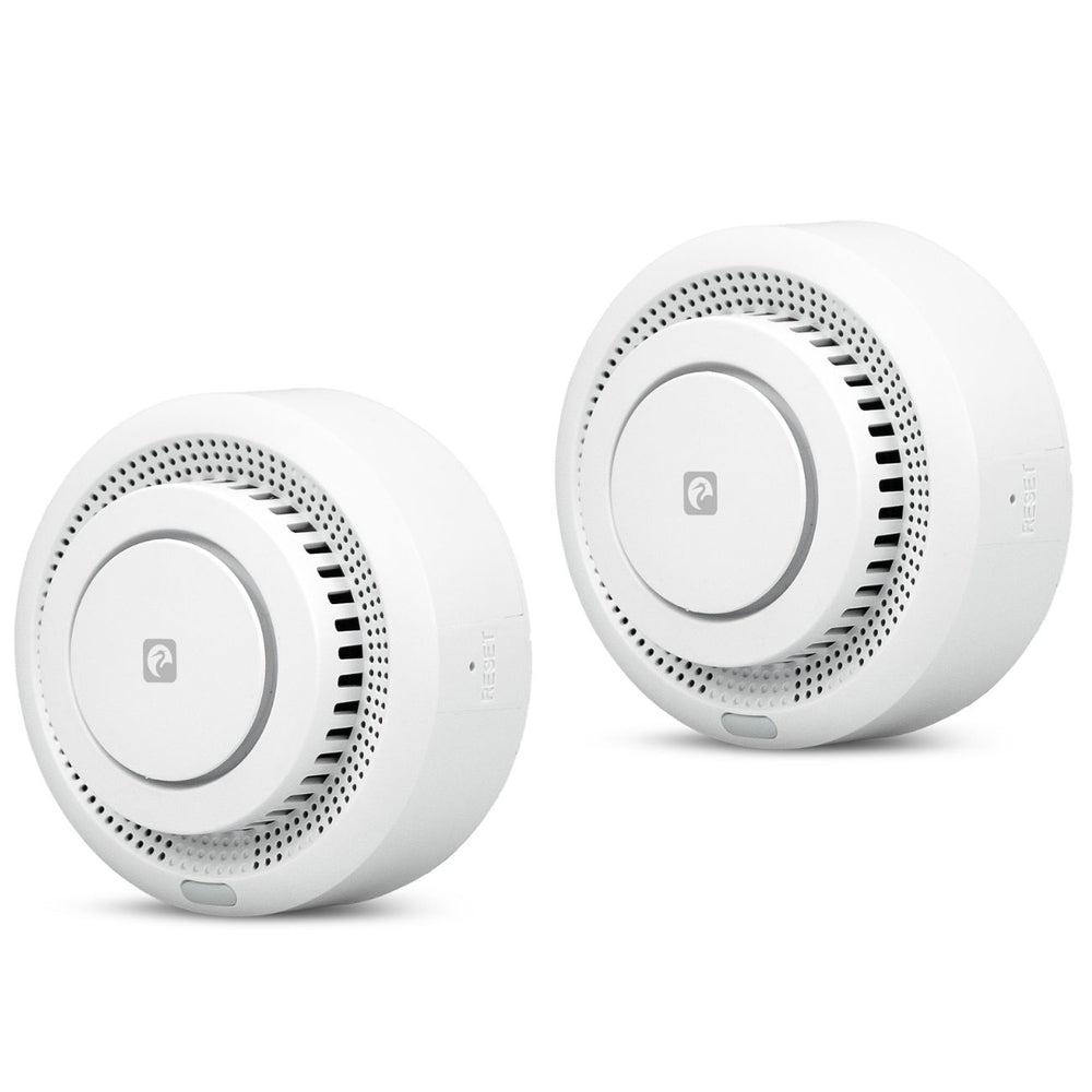 Garza Smart - Pack de 2 detectores de humo Wifi Inteligente con Notificaciones en tiempo real por App, Alarma sonora de 85db y Señal indicador LED, Instalación para techo.