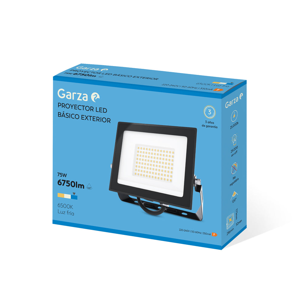 Foco Led Basic de Exterior, 75W, 6750 Lúmenes, 6500K, 1 Und.