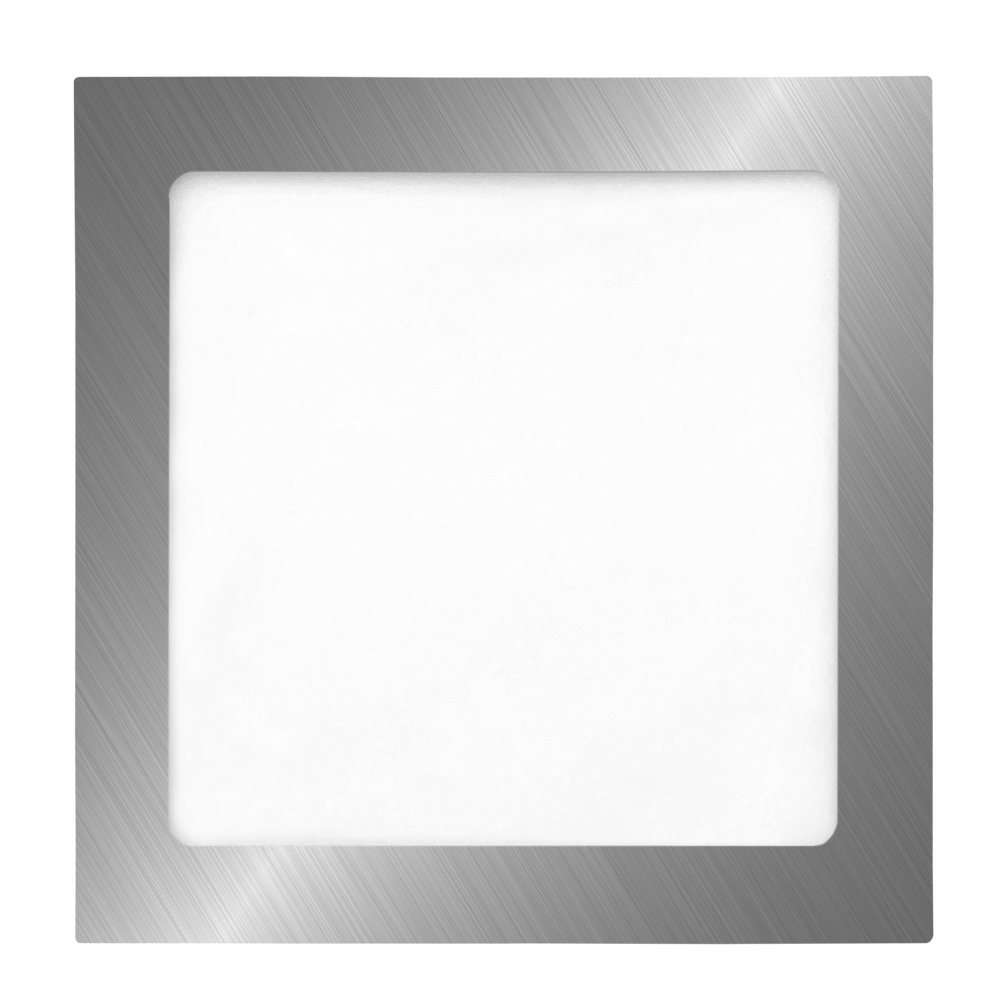 - Downlight LED Empotrable Cuadrado Extraplano 18W (1600 lm), 225x225 mm, Luz neutra 4000K, 30.000h, Ojo de buey LED para techo, Níquel