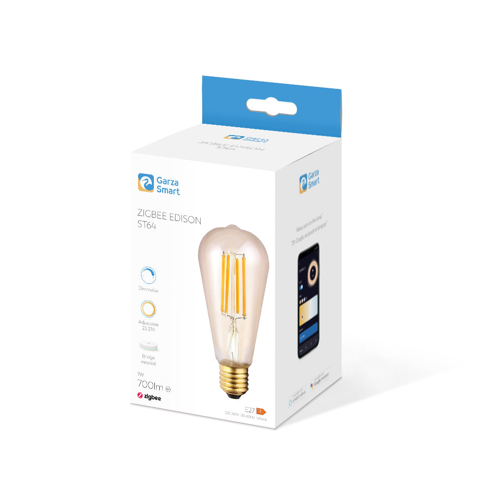 Bombilla Zigbee  ST64 E27 Filamento amber, 7W, 600 Lúmenes, CCT 2200/2700K, 1 ud