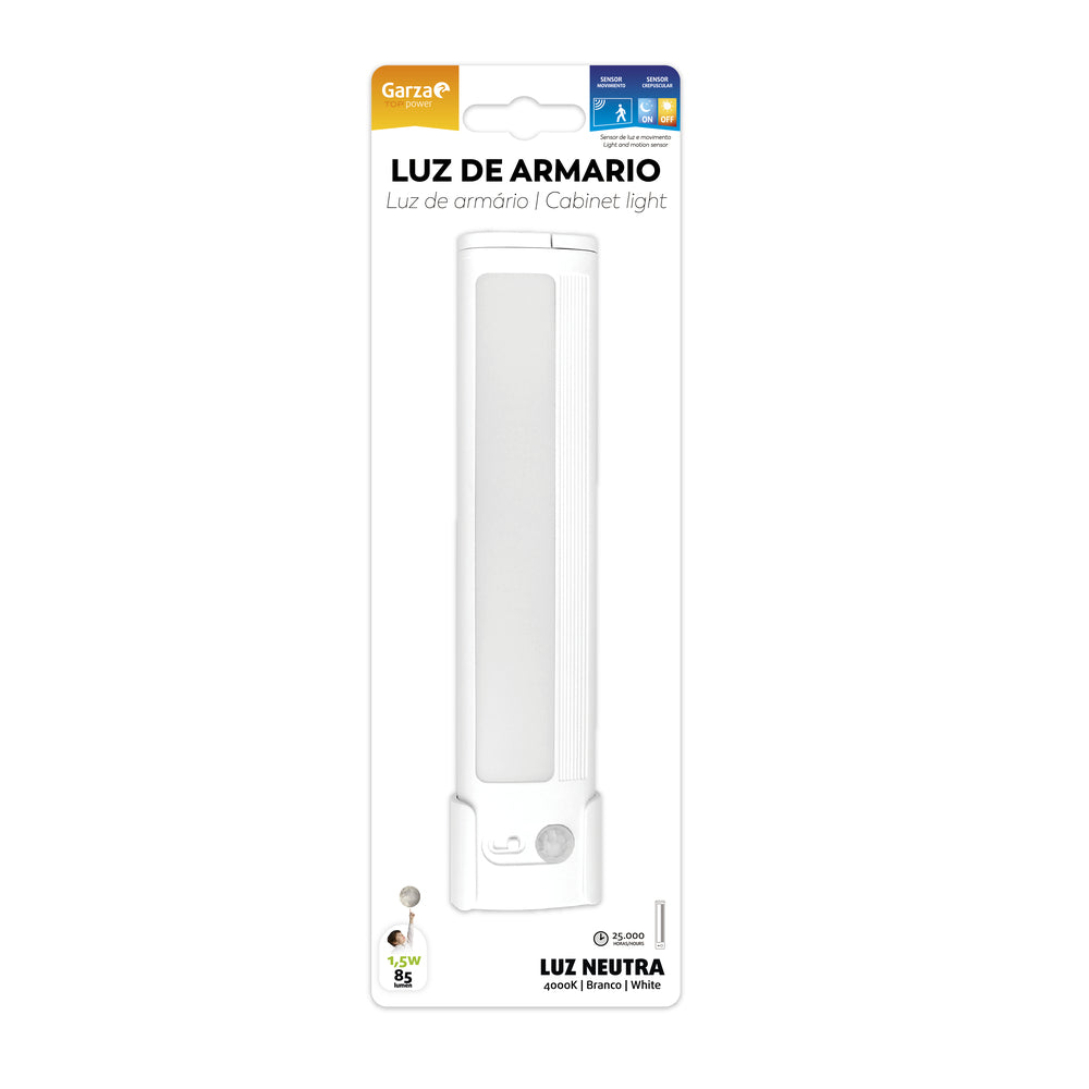 Cabinet Light Rectangular con Sensor de Luz y Movimiento