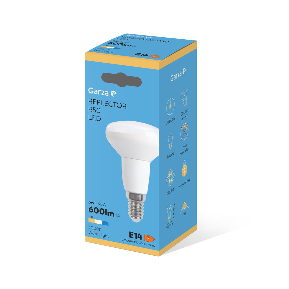 Bombilla Led Reflectora R50 E14 (3) & Bombilla Led Reflectora R50 6W 600 lúmenes, 3000K