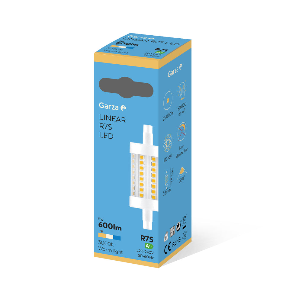 Bombilla Led R7s 5W 600 lúmenes, 3000K