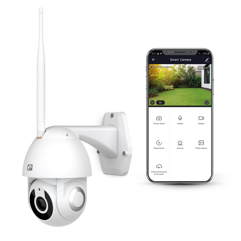 Garza Cámara Seguridad Inteligente Exterior 360º Wifi 1080P Hd