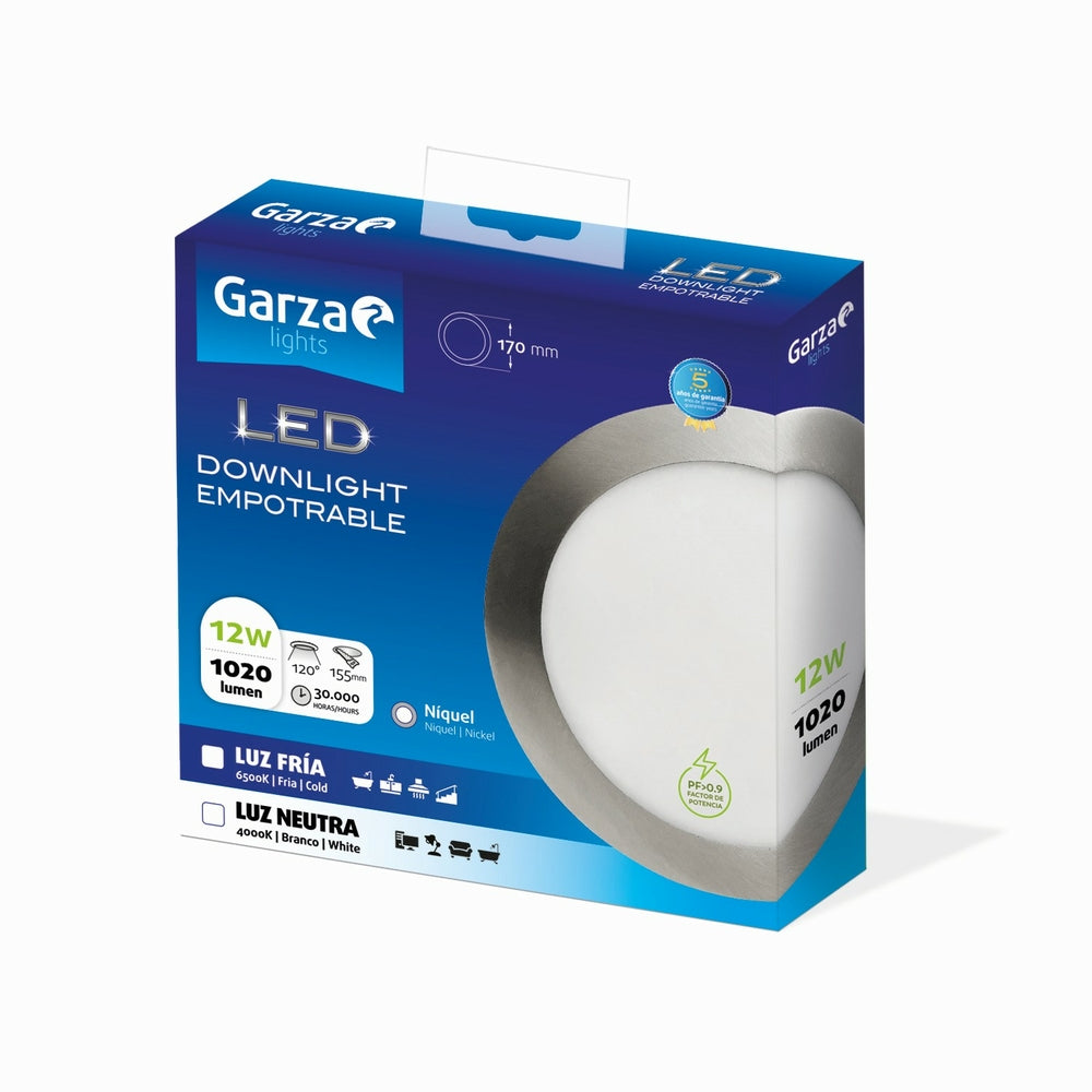 GZ LED DOW CIRC Ø170 12W 1020LM 65K NICK