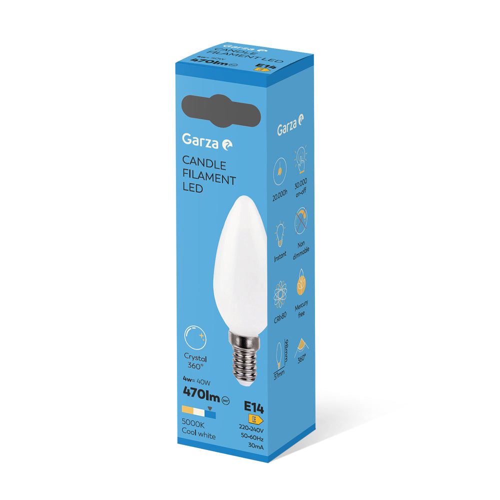 Garza Bombilla Led Filamento Opal Vela E14 (1)