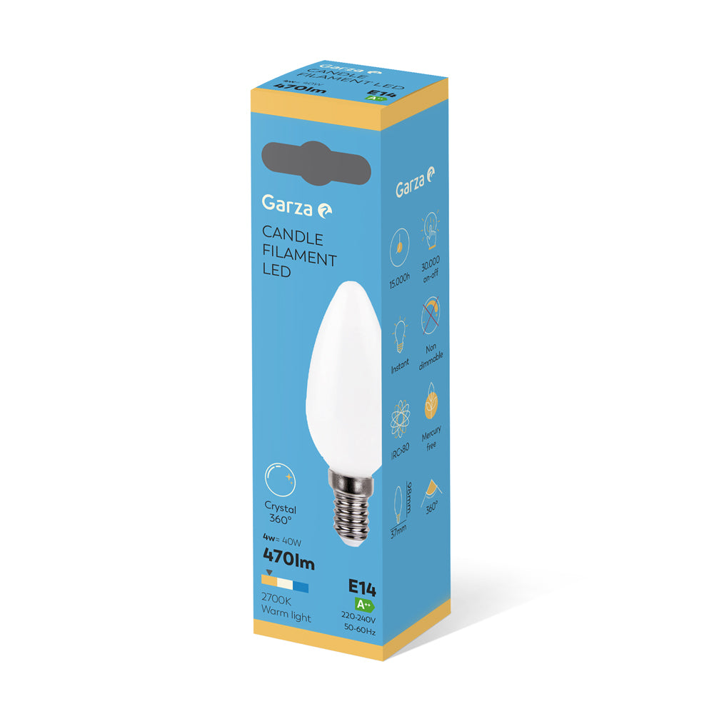 Garza Bombilla Led Filamento Opal Vela E14 (2)