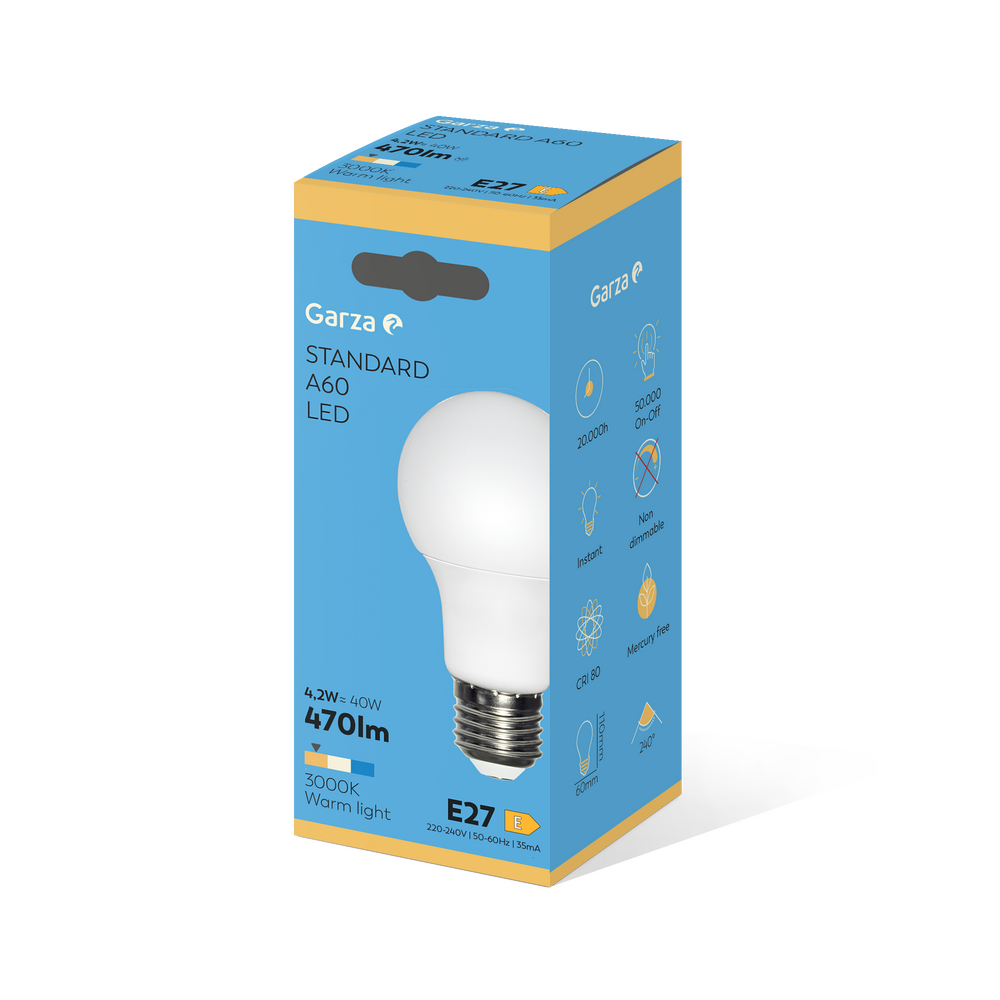 Garza Bombilla Led Smd Estándar A60 E27 (52)