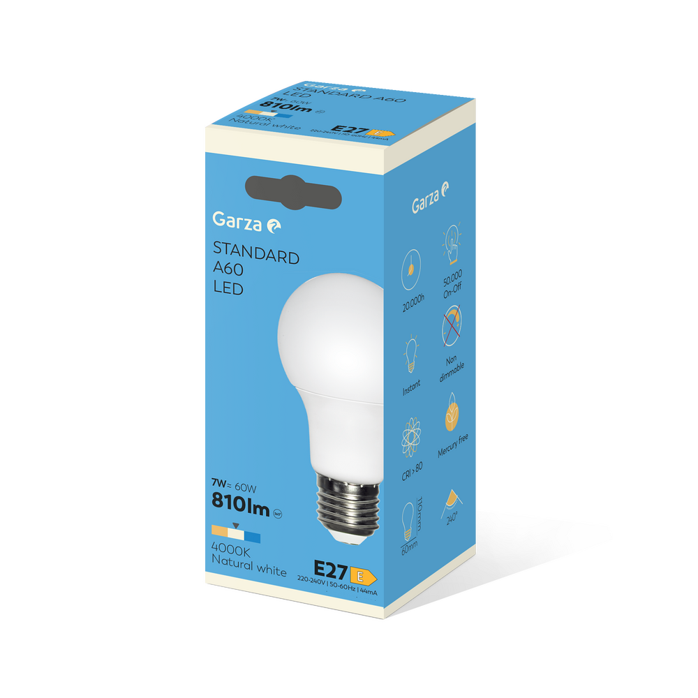 Garza Bombilla Led Smd Estándar A60 E27 (50)