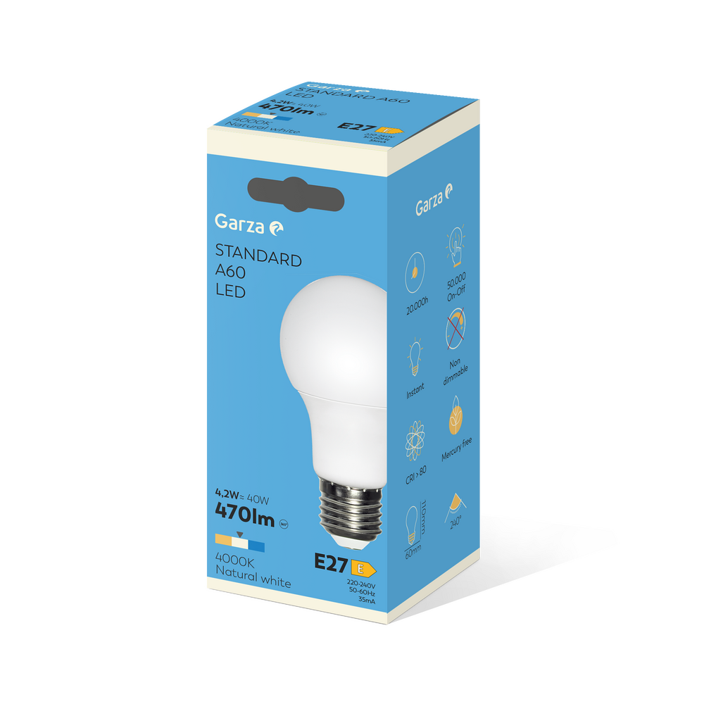 Garza Bombilla Led Smd Estándar A60 E27 (44)