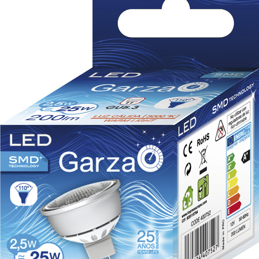 Garza Bombilla Led Smd Dicroica Gu5.3