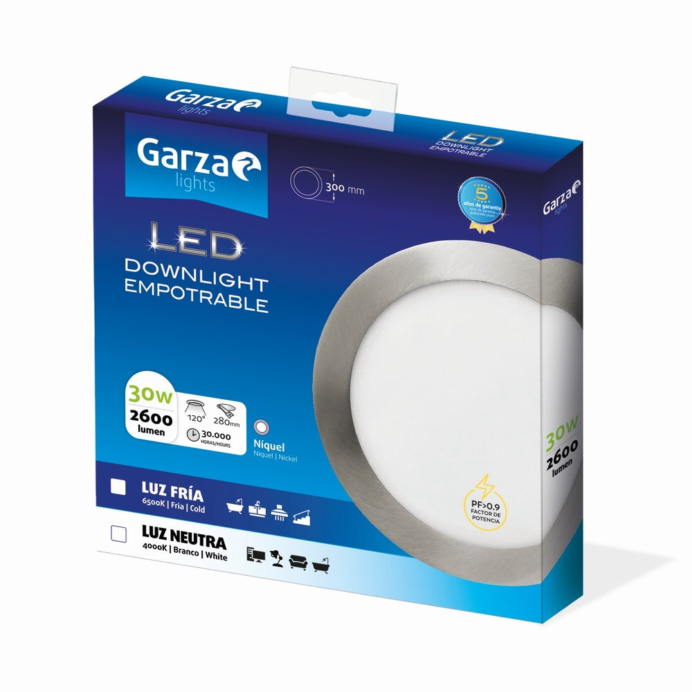 Downlight Empotrable Circular Extraplano Nickel (24)