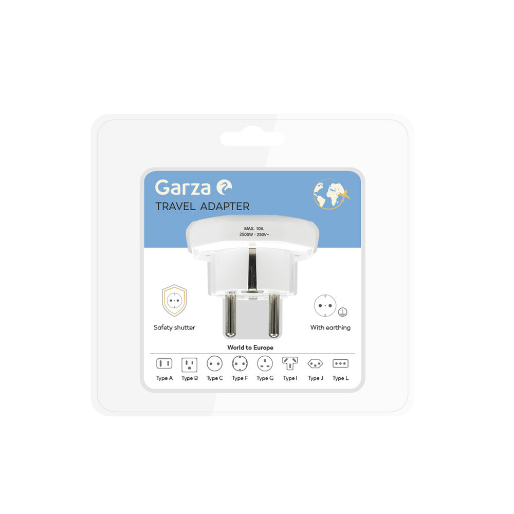 Adaptador de Viaje Extraplano Universal para UE Schuko & Adaptador de Viaje Múltiple UE Schuko