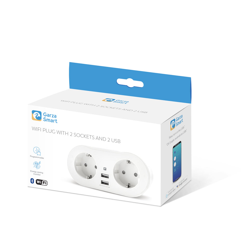 Enchufe Doble Wifi, Con 2 Tomas Y 2 Puertos Usb (1)